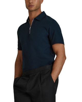 REISS - Caymen Slim Fit Quarter Zip Polo Shirt