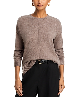 Shop C By Bloomingdale's Cashmere C By Bloomingdale's High/low Cashmere Crewneck Sweater - Exclusive In Heather Rye Sesame