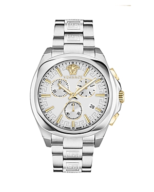 Shop Versace Medusa Chronograph, 40mm In Silver