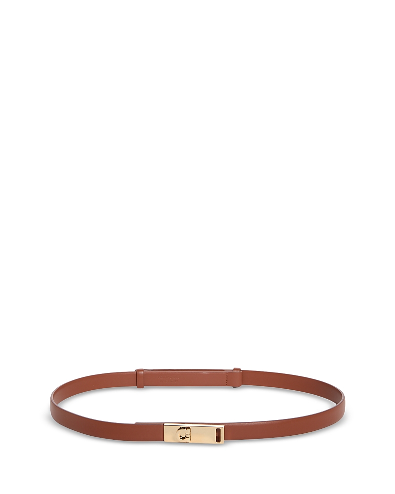 Ferragamo Hug Gancio Leather Belt In New Cognac
