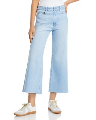 Paige Anessa High Rise Ankle Wide Leg Raw Hem Jeans in Martini