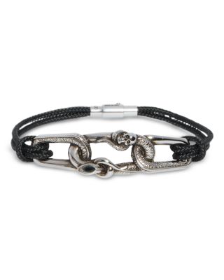 Alexander McQUEEN - Alexander McQUEEN Snake & Skull Braided Leather Bracelet