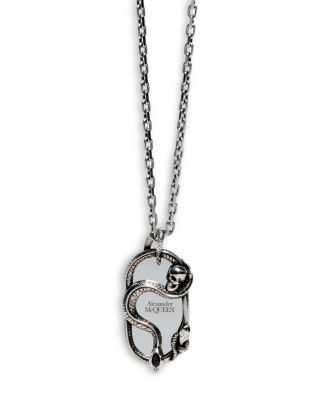 McQueen Alexander Snake & Skull Pendant Necklace