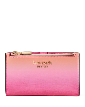 Shop Kate Spade New York Morgan Ombre Saffiano Leather Slim Bifold Wallet In Melon Ball Multi