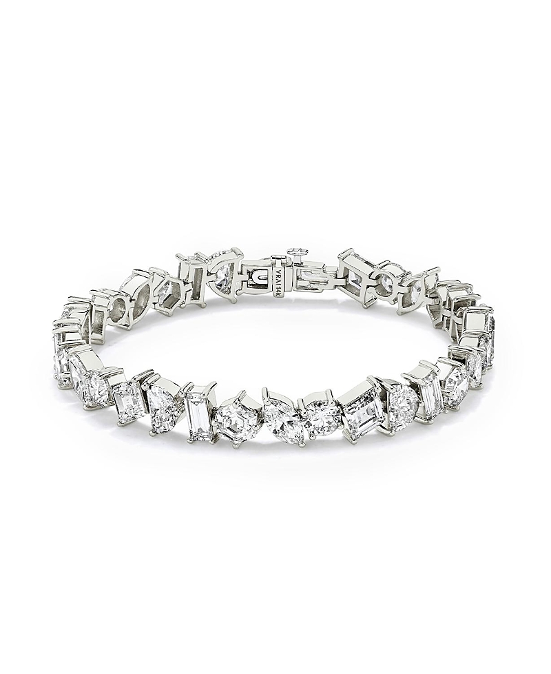 Vrai Illuminate Bracelet In 14k White Gold, 19.0ctw Mixed Shaped Lab Grown Diamonds, 7 In K White Gold