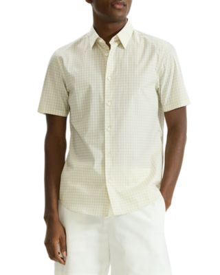 Theory - Irving Cotton Blend Check Standard Fit Button Down Shirt