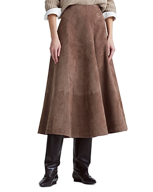 Varda Leather Midi Skirt