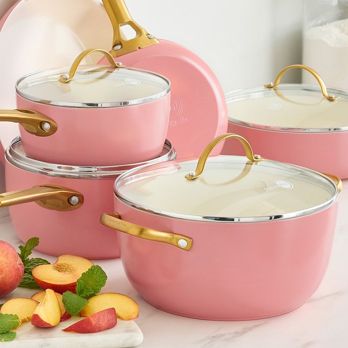 Greenpan Reserve Healthy Ceramic Nonstick Cookware, Set Of 10 In Coral