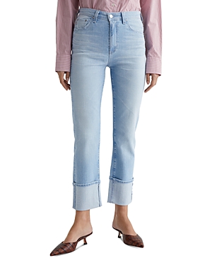 Shop Ag Saige Crop High Rise Cuffed Straight Jeans In 24 Years