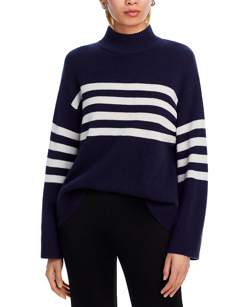 C By Bloomingdale's Cashmere Striped Sweater - Exclusive In Navy/ivory