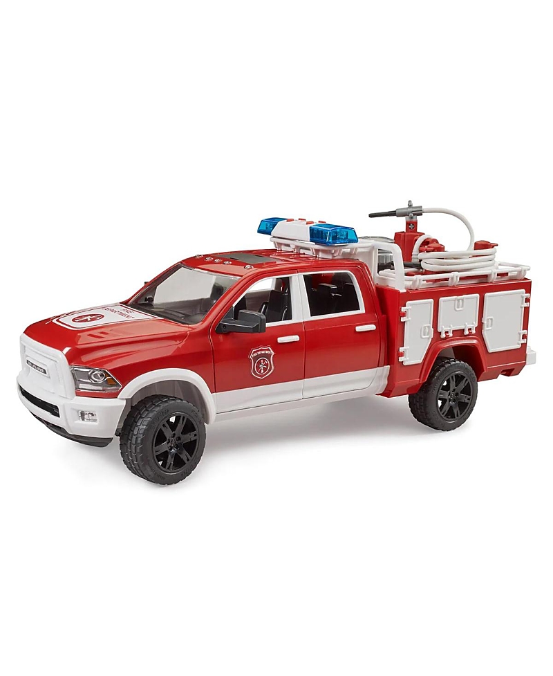 Bruder Unisex Ram Fire Service Truck With Light And Sound Module Storages Compartments With Doors On Both S