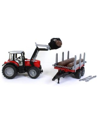  Toys Massey Ferguson Frontloader Tractor and Timber Trailer 5-7 - Ages 5-7