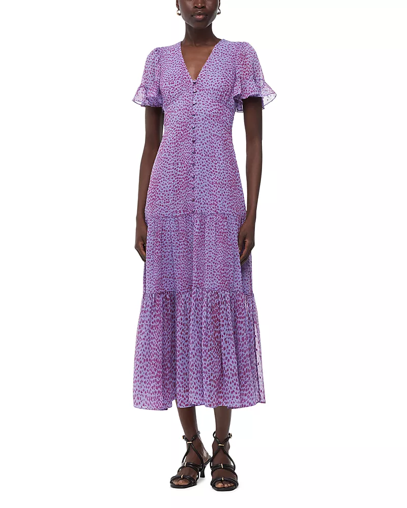 Whistles Sketched Cheetah Dobby Dress
