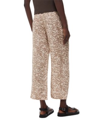 Palm Print Cropped Trousers