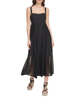 Dkny Mixed Media Midi Dress