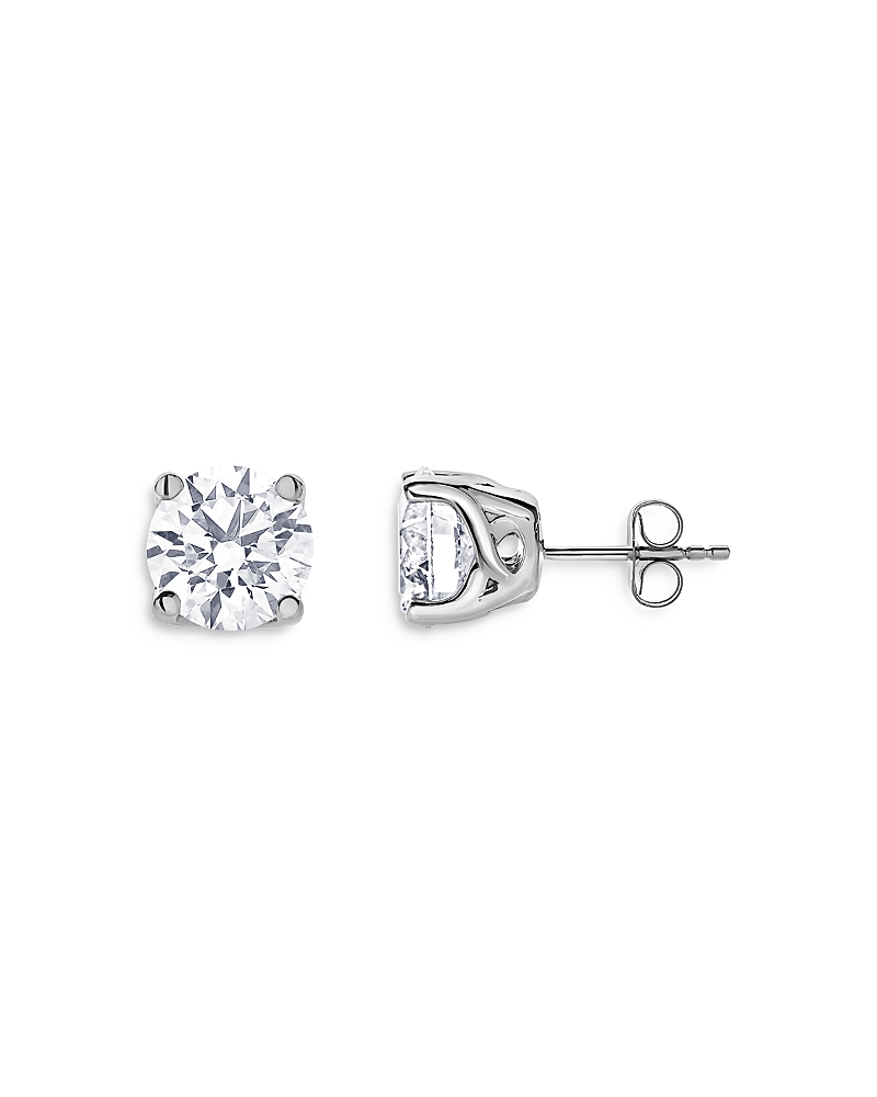 Bloomingdale's Certified Lab Grown Diamond Stud Earrings In 18k White Gold, 5.0 Ct. T. W. In White