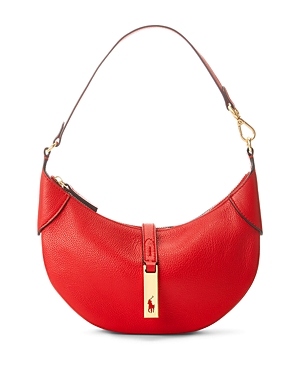 Shop Polo Ralph Lauren Polo Id Leather Mini Shoulder Bag In Red