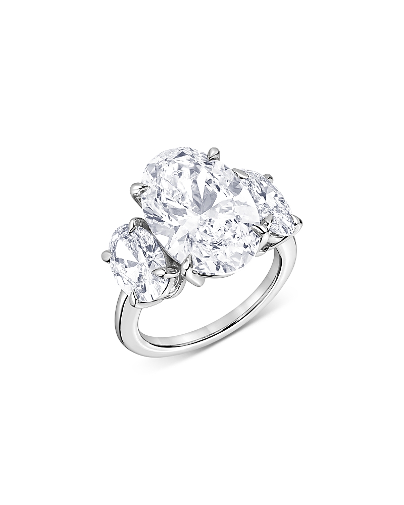 Bloomingdale's Fine Collection Certified Lab Grown Oval Diamond Engagement Ring in 18K White Gold, 10.45 tcw