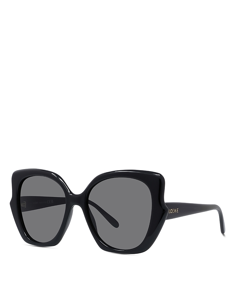 Loewe Thin Geometric Sunglasses, 54mm In Black/gray Solid