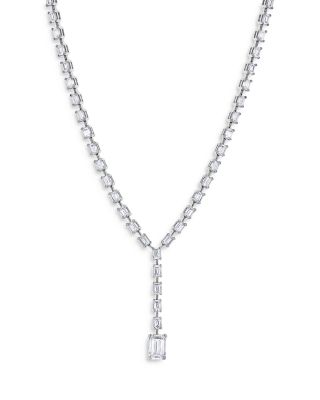 Bloomingdale's Fine Collection - Certified Lab Grown Emerald Cut Diamond Lariat Necklace in 18K White Gold, 15.85 ct. t.w.