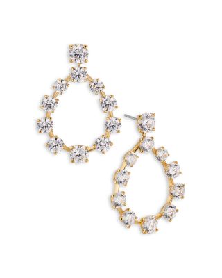Nadri Halle Cubic Zirconia Open Tear Shape Drop Earrings in 18K Gold Plated