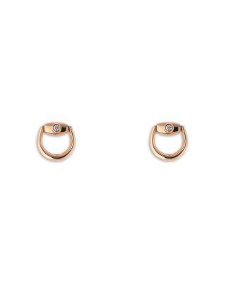 Gucci 18K Yellow Gold Horsebit Dangle Hoop Drop Earrings