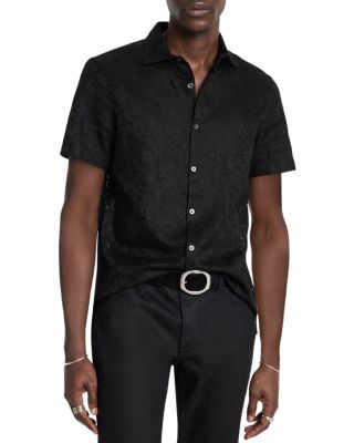 John Varvatos - Cotton Lace Jacquard Regular Fit Button Down Shirt