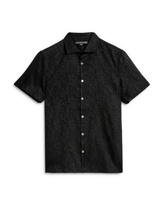Cotton Lace Jacquard Regular Fit Button Down Shirt 