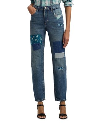 Ralph Lauren - Patchwork Boyfriend Tapered Ankle Jeans in Dusk Indigo
