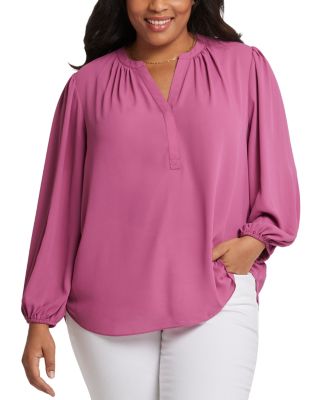 NYDJ Plus - Puff Sleeve Popover Top