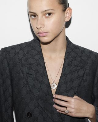 18K Rose Gold-Plated Interlocking Mother of Pearl & Diamond Logo Reversible Pendant Necklace, 27"