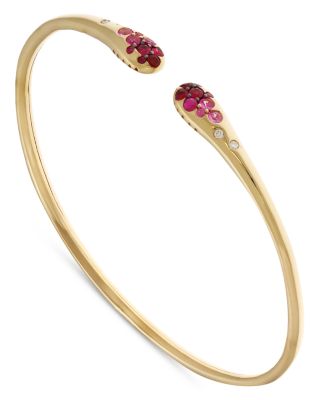 Alberto Milani 18K Yellow Gold Via Fiori Scuri Diamond & Pink Sapphire Cuff Bracelet - Exclusive, Italy Campaign