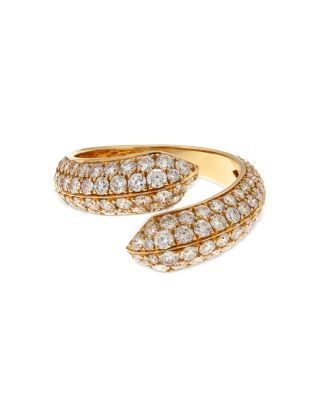 Alberto Milani 18K Yellow Gold Via Fiori Chiari Diamond Bypass Ring - Exclusive, Italy Campaign