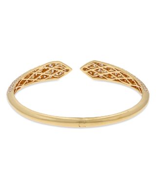 18K Yellow Gold Via Fiori Chiari Diamond Kiss Cuff Bracelet - Exclusive, Italy Campaign