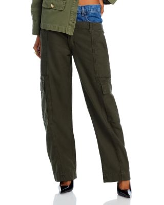 FRAME - Le Mix Cargo High Rise Barrel Jeans in Whiplash