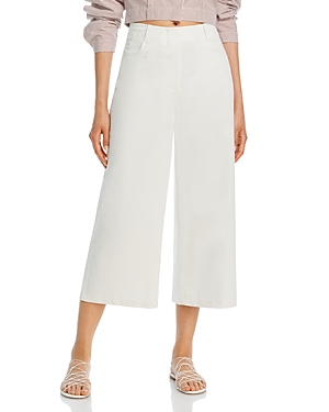 Shop Staud Luca Cropped Pants In Ivory