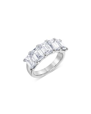 Bloomingdale's Fine Collection - Certified Lab Grown Diamond Emerald-Cut Band in 18K White Gold, 5.0 ct. t.w.