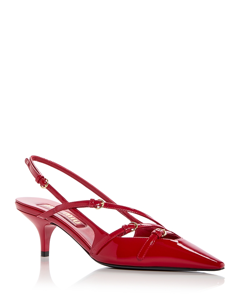 Miu Miu Women's Pointed Toe Slingback Sandals