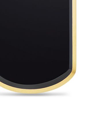 Men's Chevron Tag in 18K Yellow Gold with Black Onyx, 21mm
