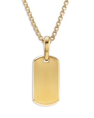 Men's Chevron Tag in 18K Yellow Gold, 21mm
