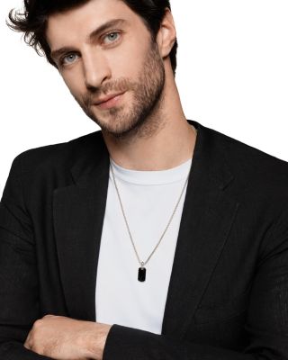 Men's Chevron Tag in Sterling Silver, 21mm