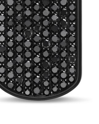 Men's Chevron Tag in Black Titanium with Sterling Silver and Black Diamonds, 27mm