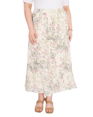 Vince Camuto Plus Tiered Ruffled Maxi Skirt