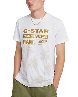 G-star Raw Palm Originals Logo Tee In White