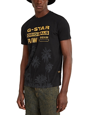 G-star Raw Palm Originals Logo Tee In Dark Black