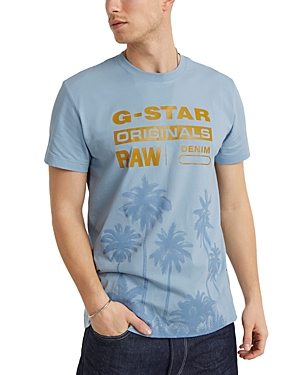G-star Raw Palm Originals Logo Tee In Faze Blue