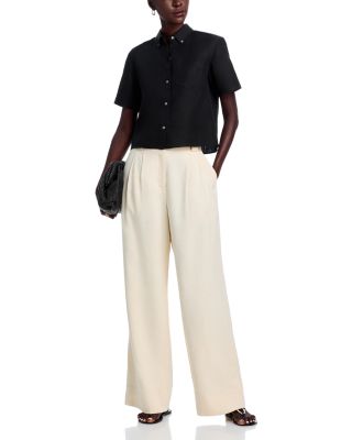 Theory Boxy Short Sleeve Linen Shirt | Bloomingdale's