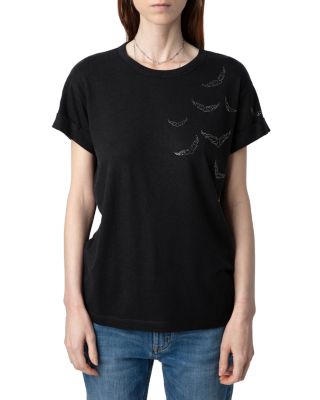 Zadig & Voltaire - Anya PCL Rain Rhinestone Wing Tee