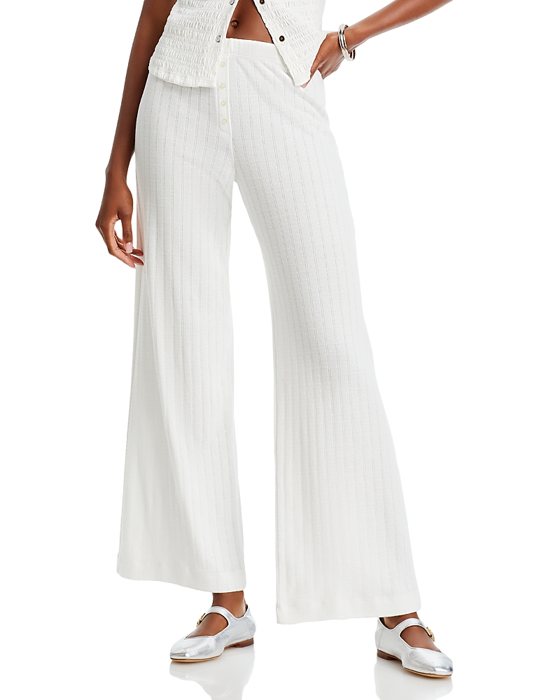 Shop Leset Pointelle Boxer Pants In White