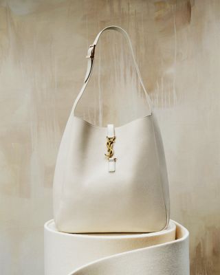 Le 5 &Agrave; 7 Supple Large Shoulder Hobo Bag in Smooth Leather